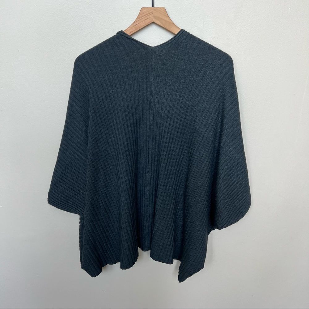 ANTHROPOLOGIE Pure + Good Charcoal Grey Amanda Shawl Kimono Cardigan OS Knit - Picture 5 of 9